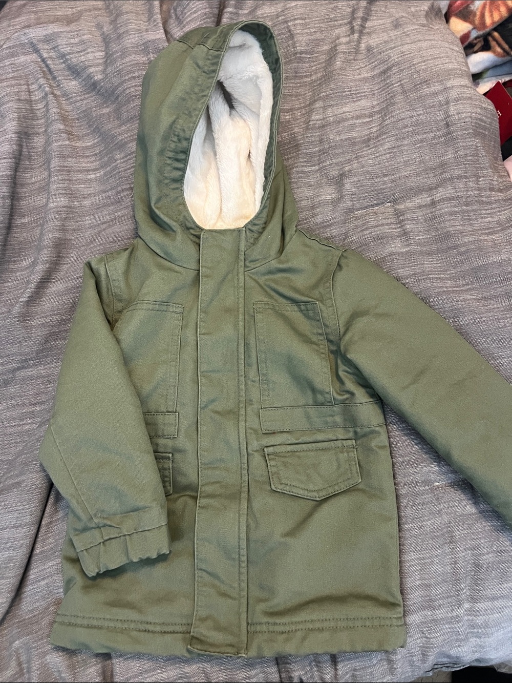 Cat & Jack Olive Green Hooded Parka Jacket